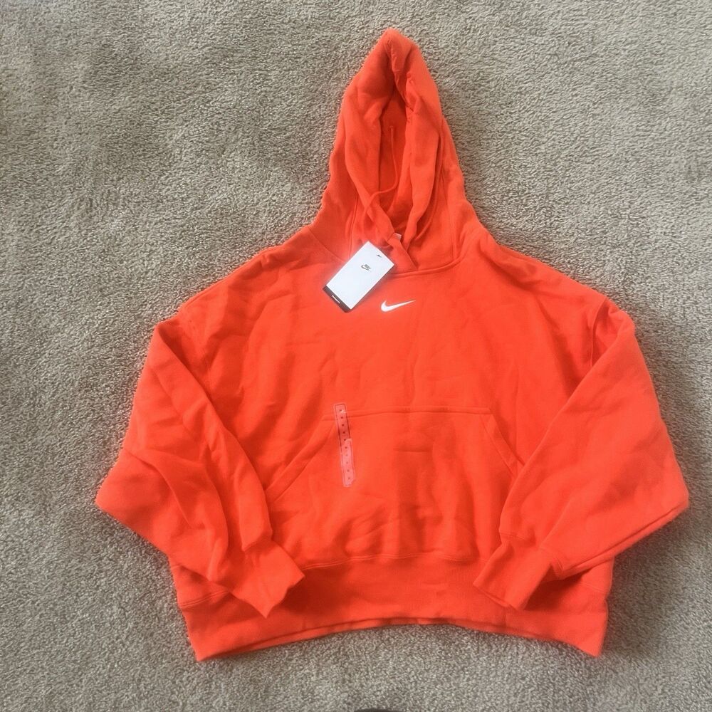 Nike Women's Phoenix Fleece Hoodie Over-Oversized Pullover Picante Red Medium